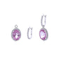 2 in 1 Pink Topaz & Diamond Earring