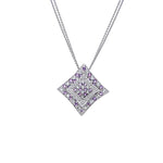Load image into Gallery viewer, Double Chain Diamond &amp; Amethyst Pendant
