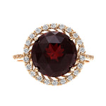 Load image into Gallery viewer, Round Garnet &amp; Diamond Ring
