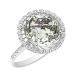 Load image into Gallery viewer, Mini Green Amethyst &amp; Diamond Ring
