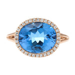 Load image into Gallery viewer, Oval Blue Topaz &amp; Diamond Ring
