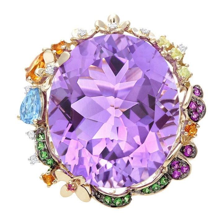 Exotic amethyst ring